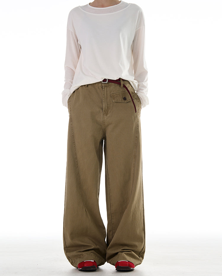 MADWITCH VINTAGE DRAPE RELAXED PANTS #CK3392