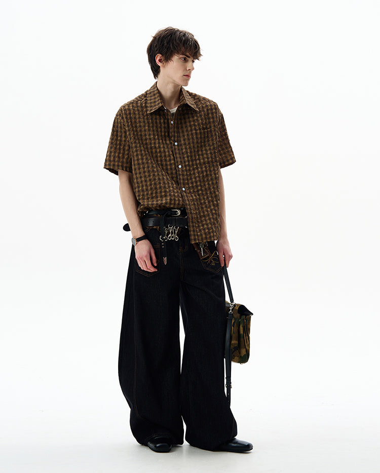 MADWITCH SEERSUCKER RETRO SHIRT #CR237