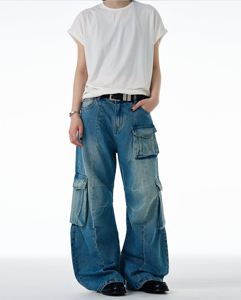 MADWITCH WASHED UTILITY JEANS #CK9617