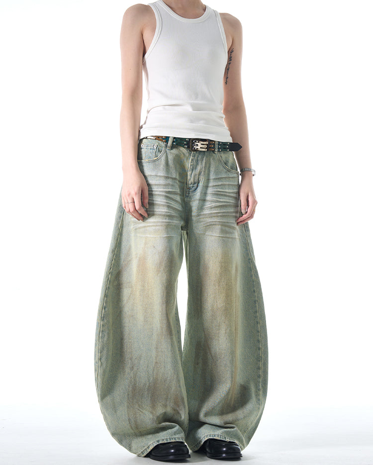 MADWITCH POST-APOCALYPTIC STYLE WIDE-LEG JEANS #FX065