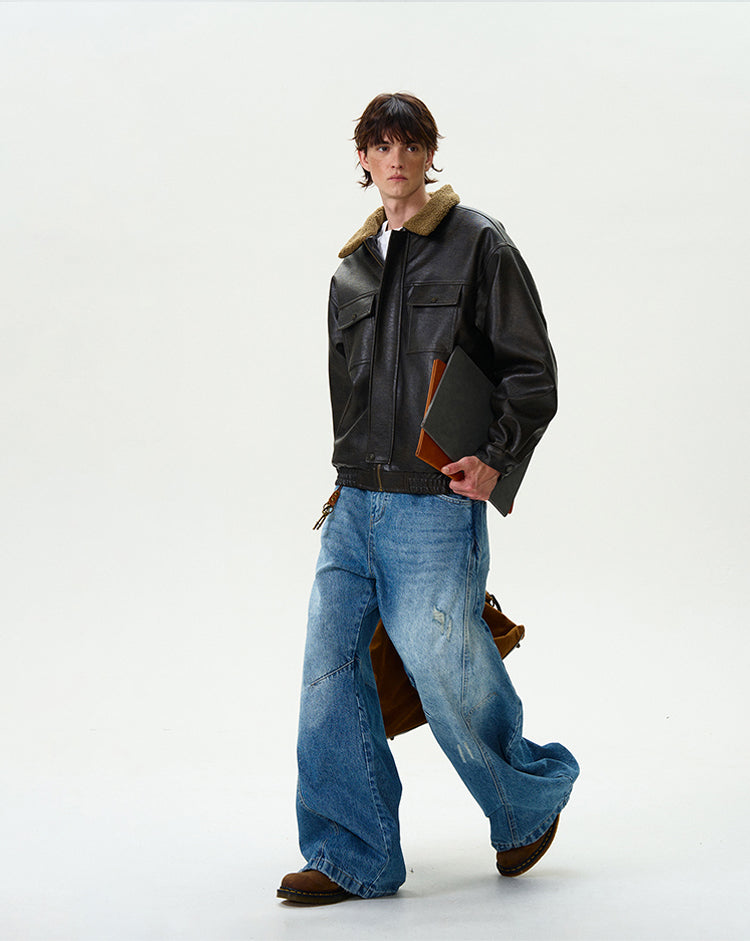 MADWITCH THICKENED PU LEATHER JACKET #G1060