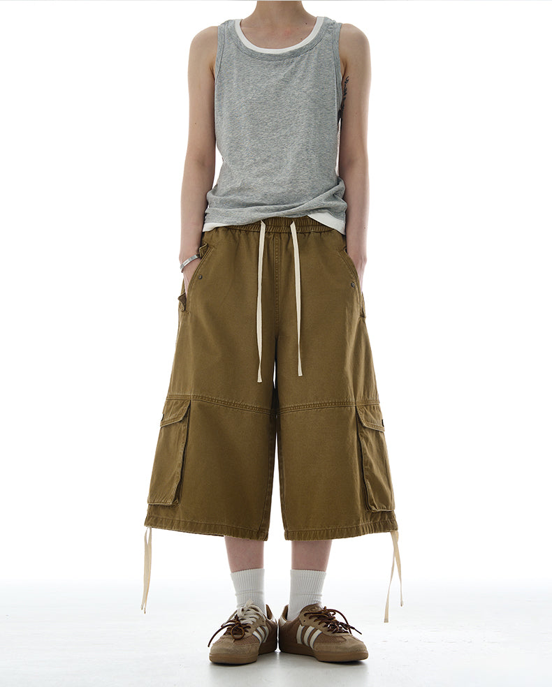 MADWITCH RELAXED FIT UTILITY CARGO SHORTS #A600