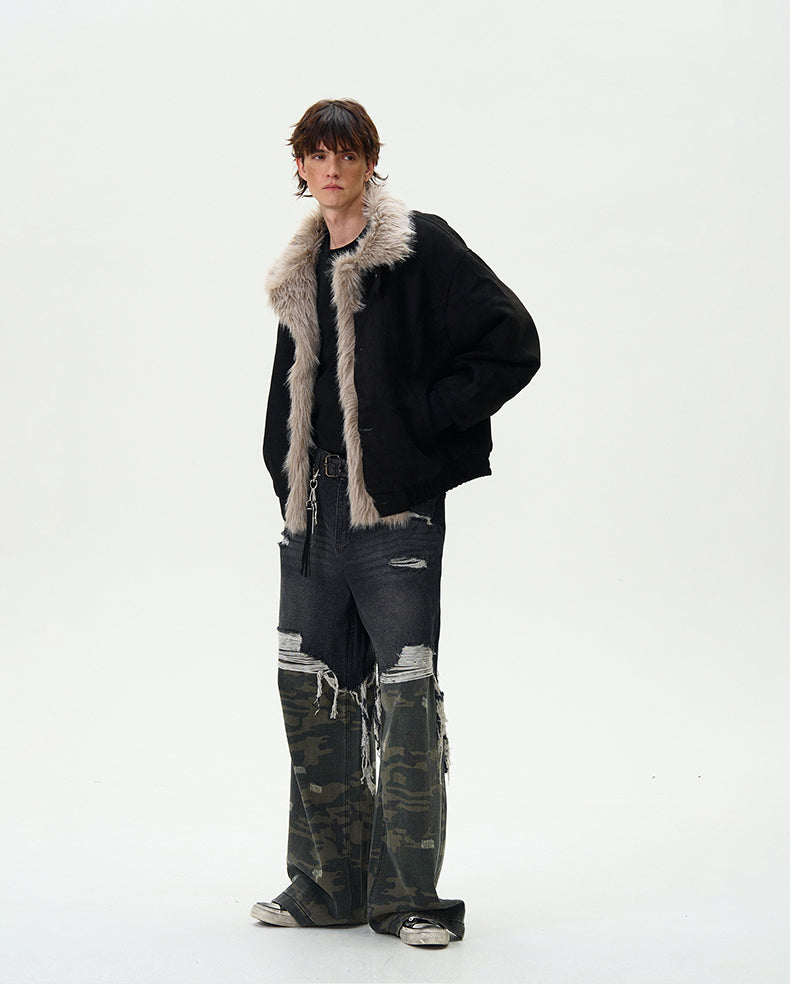 MADWITCH LOOSE FIT FUR-COLLAR JACKET #990213