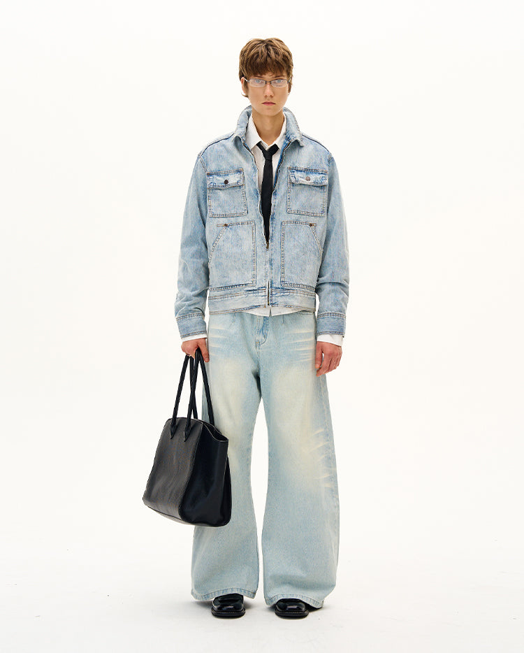 MADWITCH UNISEX VINTAGE WASHED DENIM JACKET #G6863