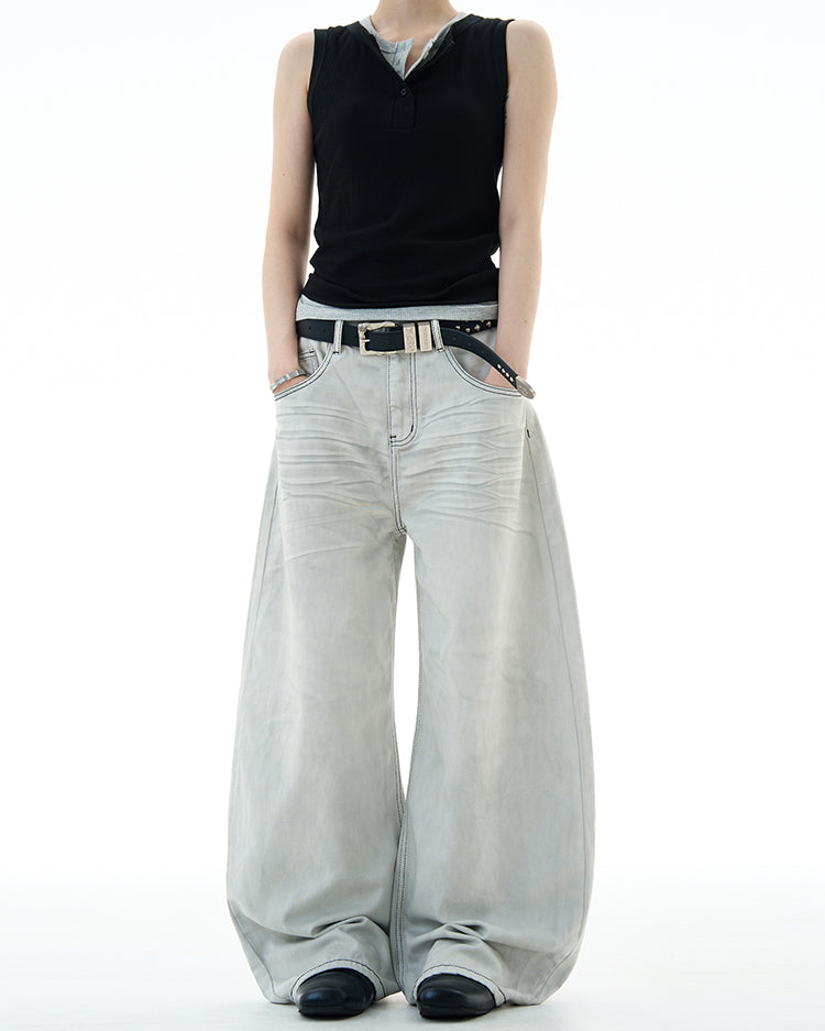 MADWITCH UNISEX VINTAGE SCIMITAR-STYLE JEANS #FX083