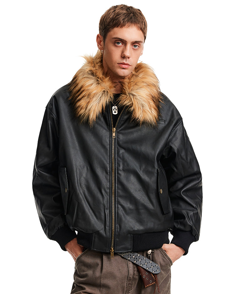 MADWITCH PU SHEARLING PARKA #L99607