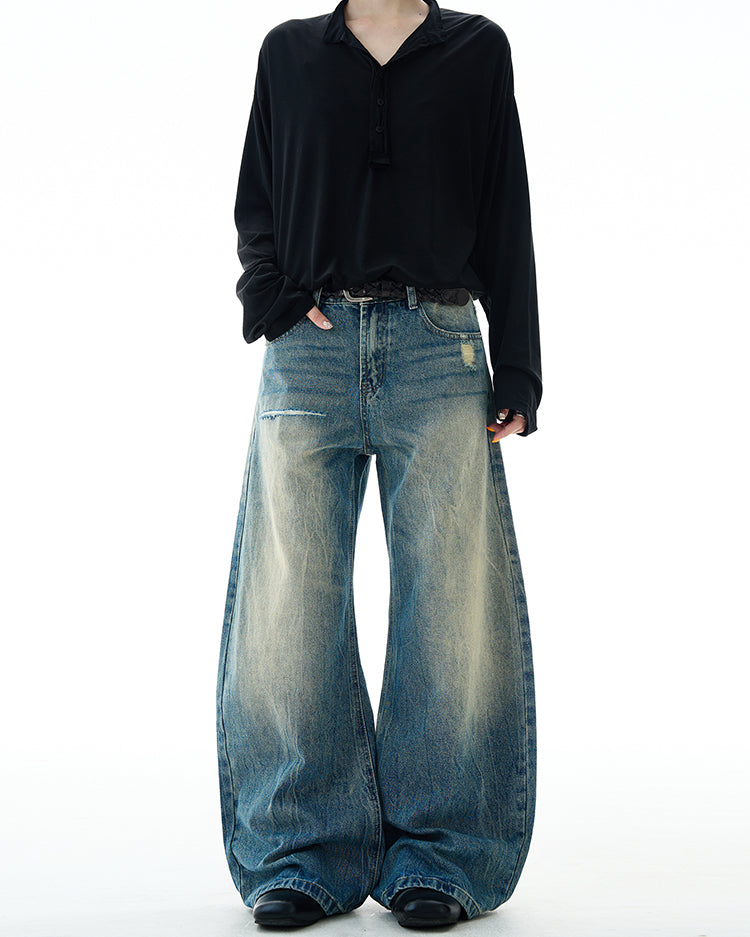 MADWITCH WASHED DISTRESSED JEANS #G6861