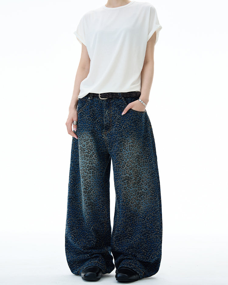 MADWITCH WASHED LEOPARD FLARE PANTS #BNK157