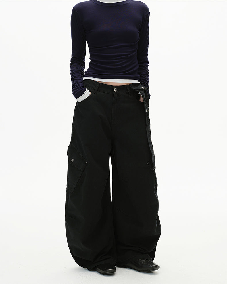 MADWITCH UTILITY SLUNG TROUSERS #H5787