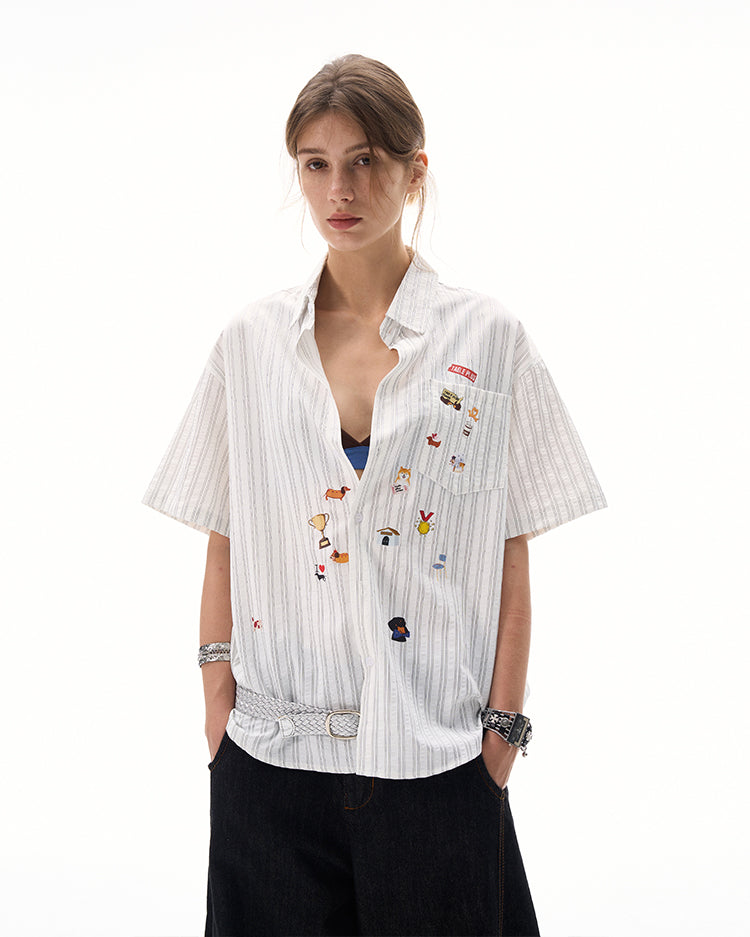 MADWITCH GIRLY STRIPED BLOUSE #TP231