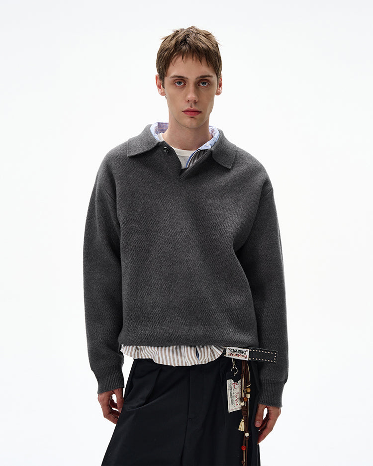MADWITCH UNISEX KNITTED POLO SWEATER #6301