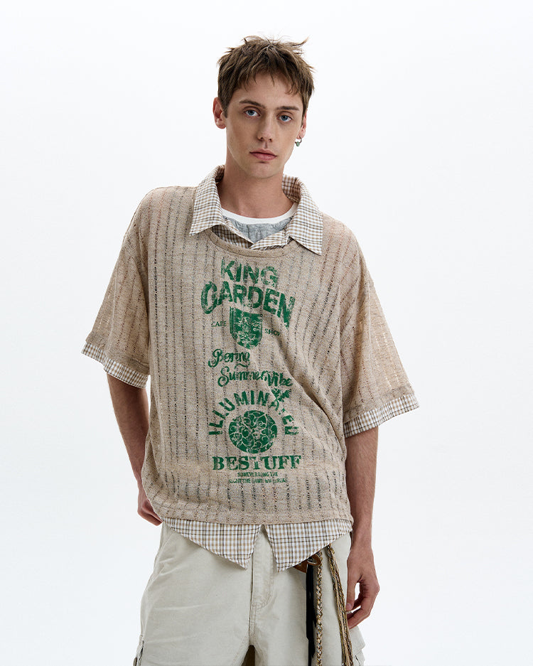 MADWITCH LAYERED KNIT TEE #T70