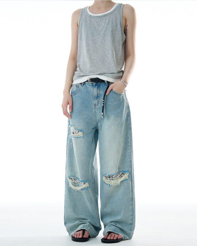 MADWITCH STRAIGHT LEG RIPPED JEANS #CK9579