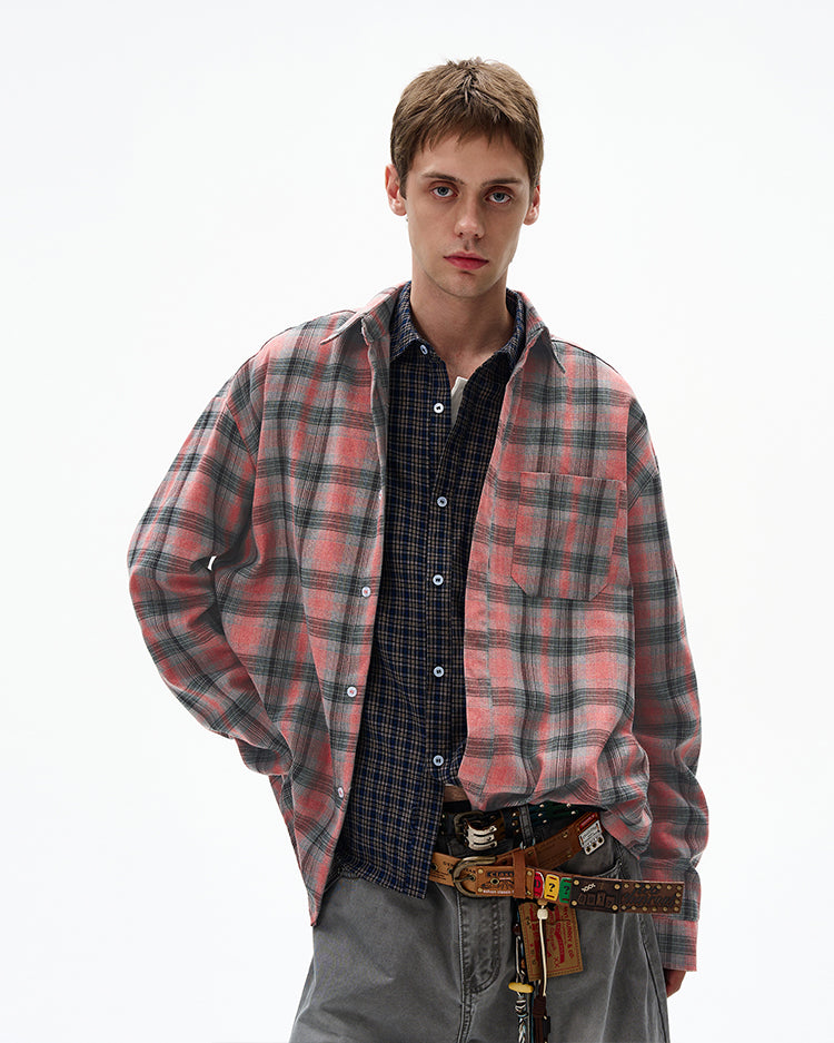 MADWITCH COLOR-BLOCK CHECKED TUNIC #CR603