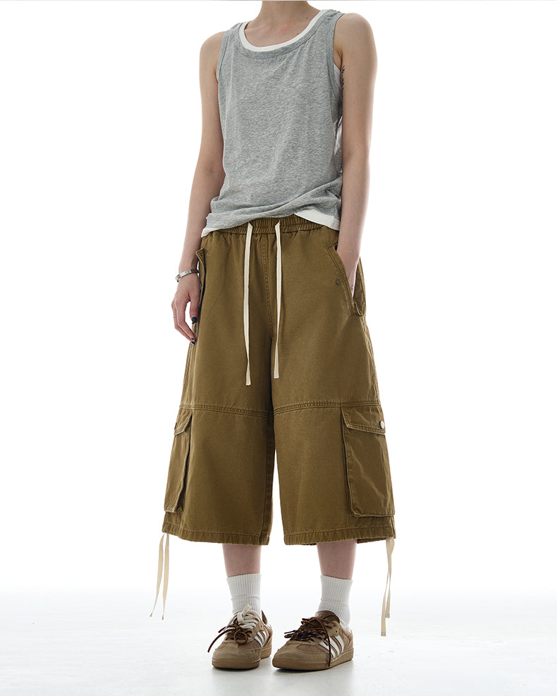 MADWITCH RELAXED FIT UTILITY CARGO SHORTS #A600
