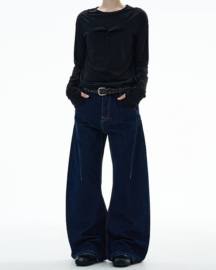 MADWITCH UNISEX CREATIVE WIDE LEG JEANS #G6843