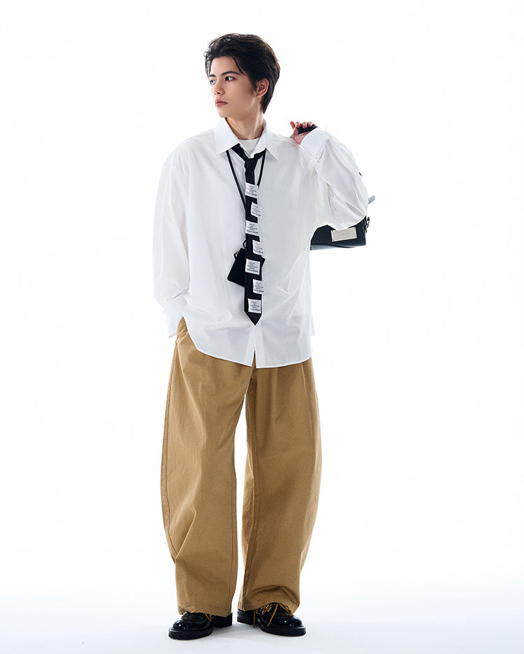 MADWITCH CLEANFIT TURN-DOWN COLLAR WHITE SHIRT #NR3288