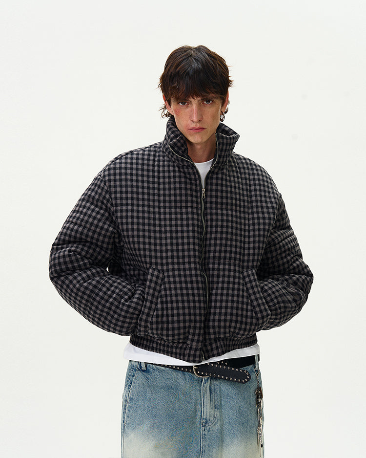 MADWITCH SHORT PLAID COTTON JACKET #RW134