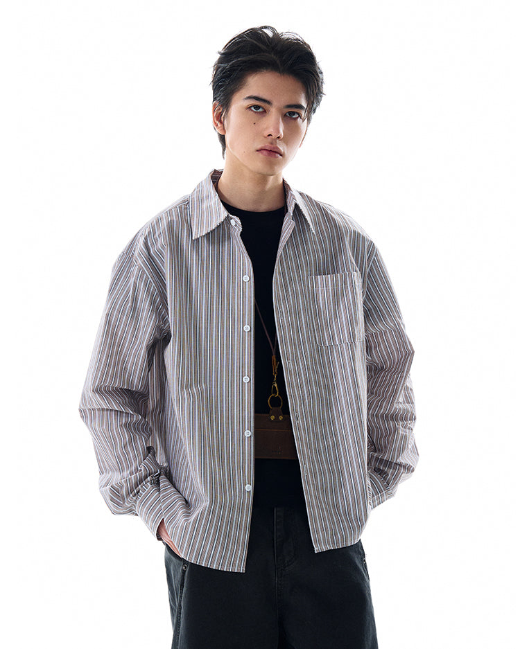 MADWITCH STRIPED LONG SHIRT #RC158