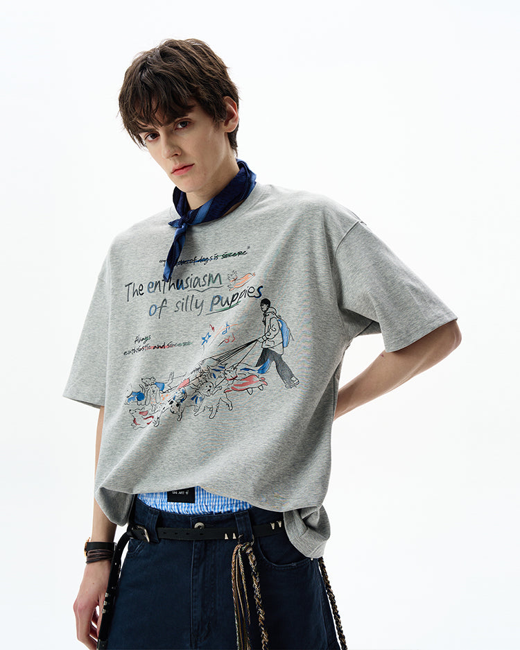 MADWITCH FUN PRINT CREWNECK TEE #880320