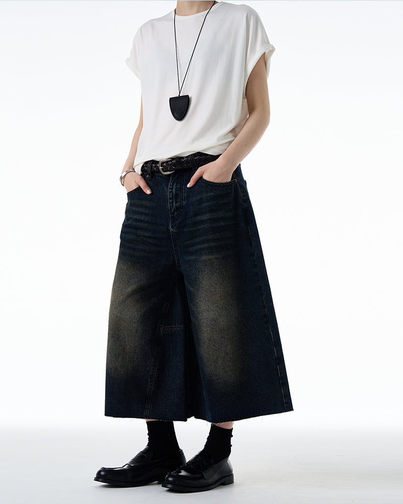 MADWITCH VINTAGE WASHED DENIM SHORTS #FX075