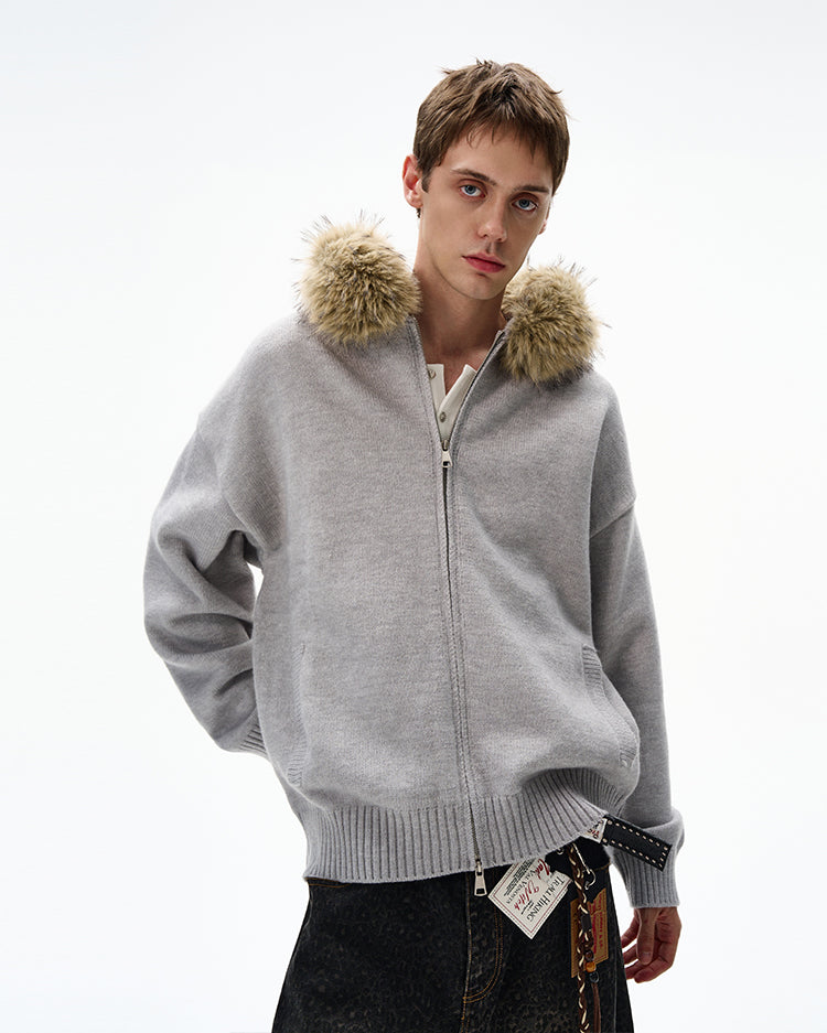 MADWITCH UNISEX FUR-TRIMMED CASUAL COAT #6273