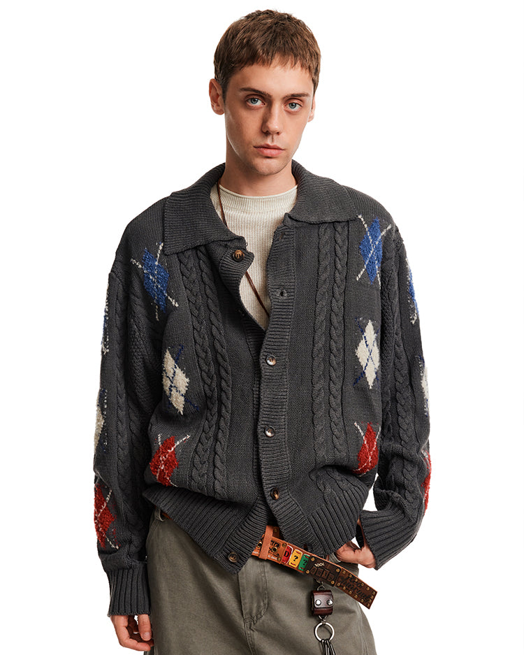 MADWITCH ARGYLE TWIST SWEATER #AW25306