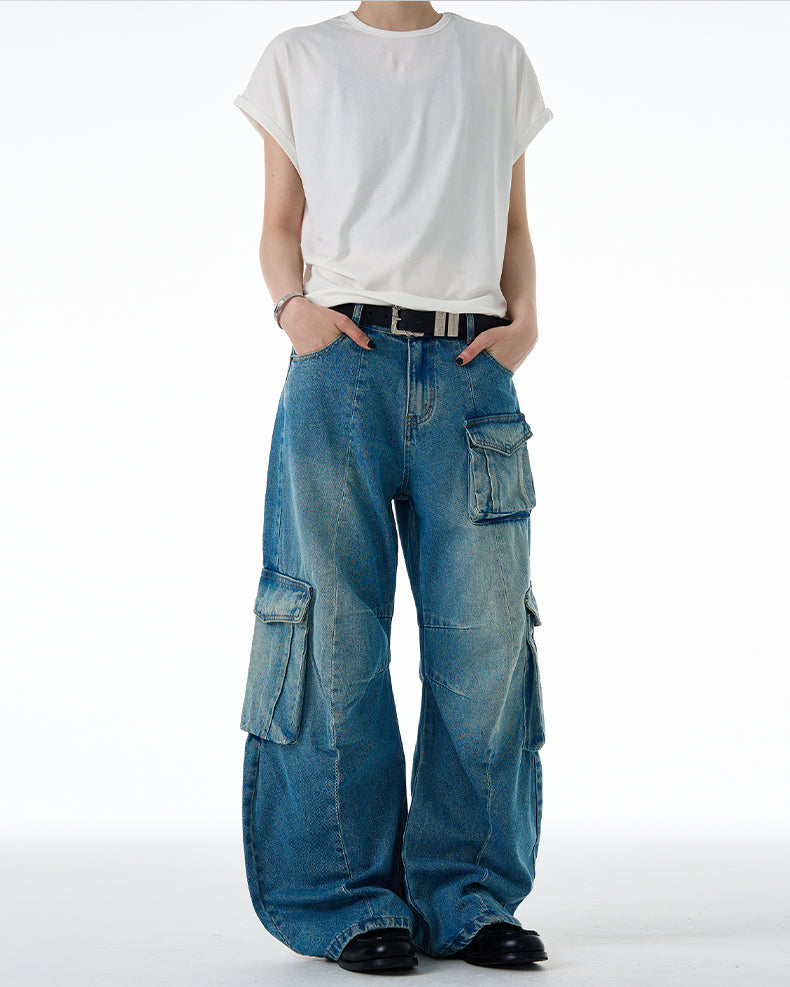 MADWITCH WASHED UTILITY JEANS #CK9617