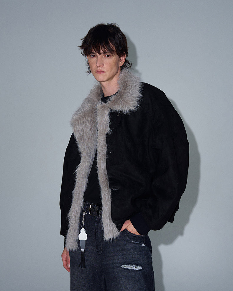 MADWITCH LOOSE FIT FUR-COLLAR JACKET #990213