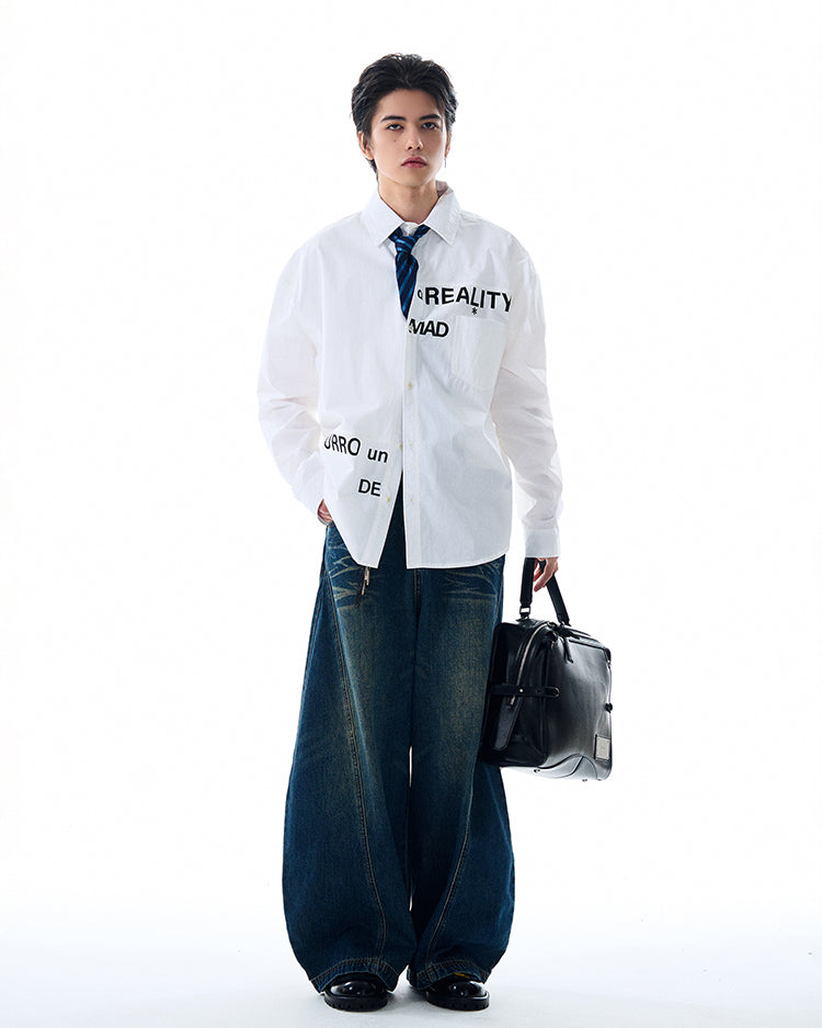 MADWITCH PRINTED WHITE SHIRT #MD4138