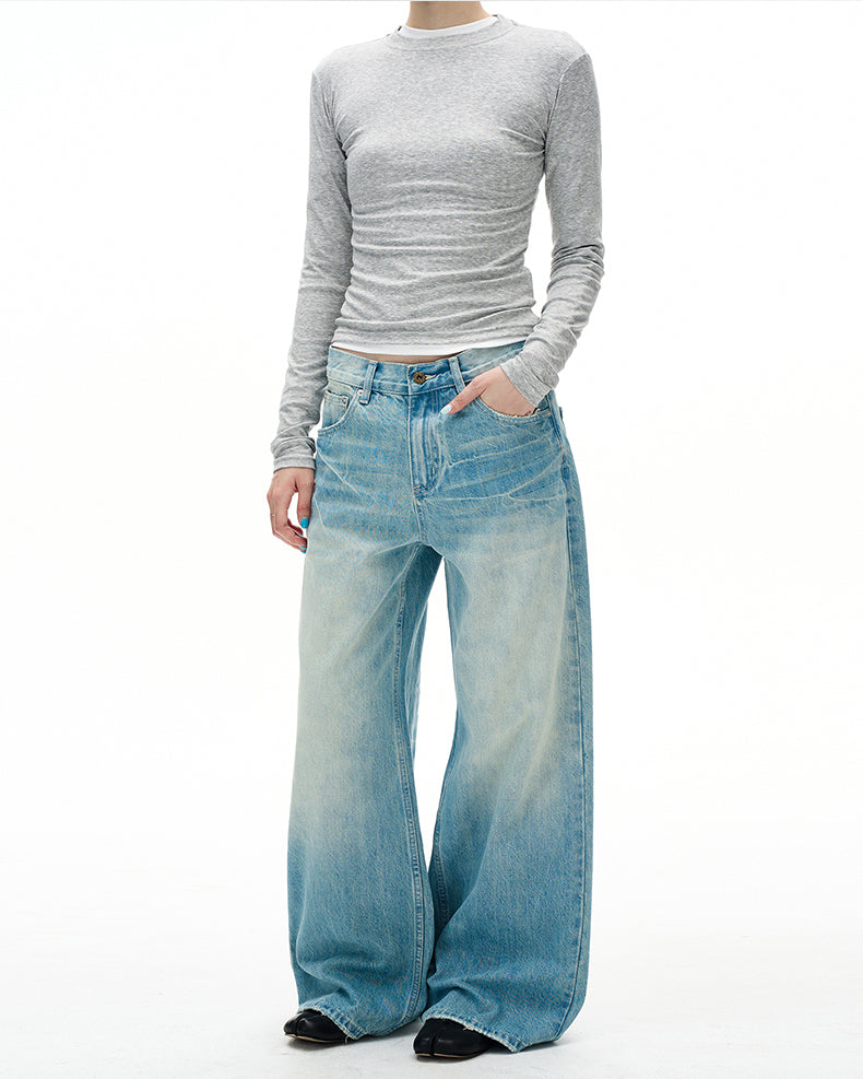 MADWITCH DISTRESSED WASHED STRAIGHT JEANS #CK9697