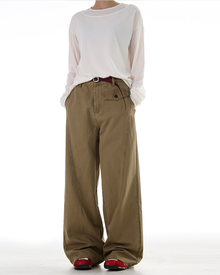 MADWITCH VINTAGE DRAPE RELAXED PANTS #CK3392