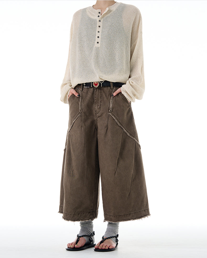 MADWITCH VINTAGE RAW-EDGE CARGOS #CK3529B