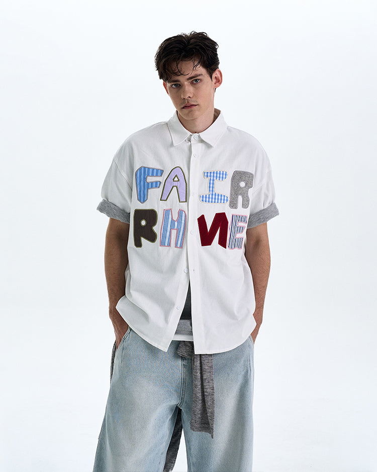 MADWITCH EMBROIDERED SHORT SLEEVED SHIRT #L653
