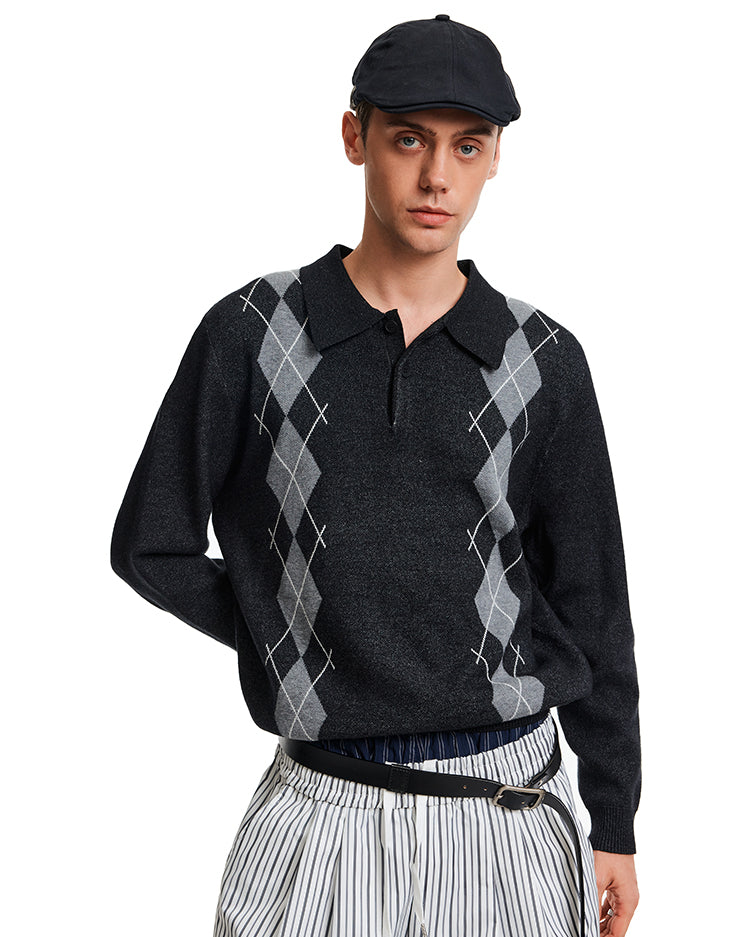 MADWITCH POLO DIAMOND KNIT #MFY236
