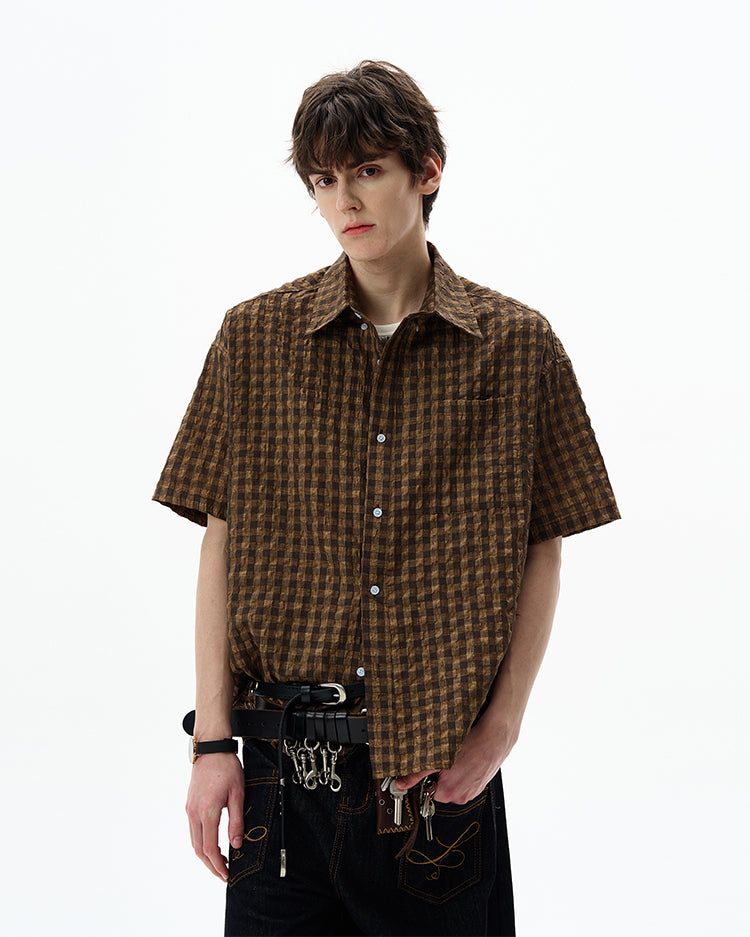 MADWITCH SEERSUCKER RETRO SHIRT #CR237