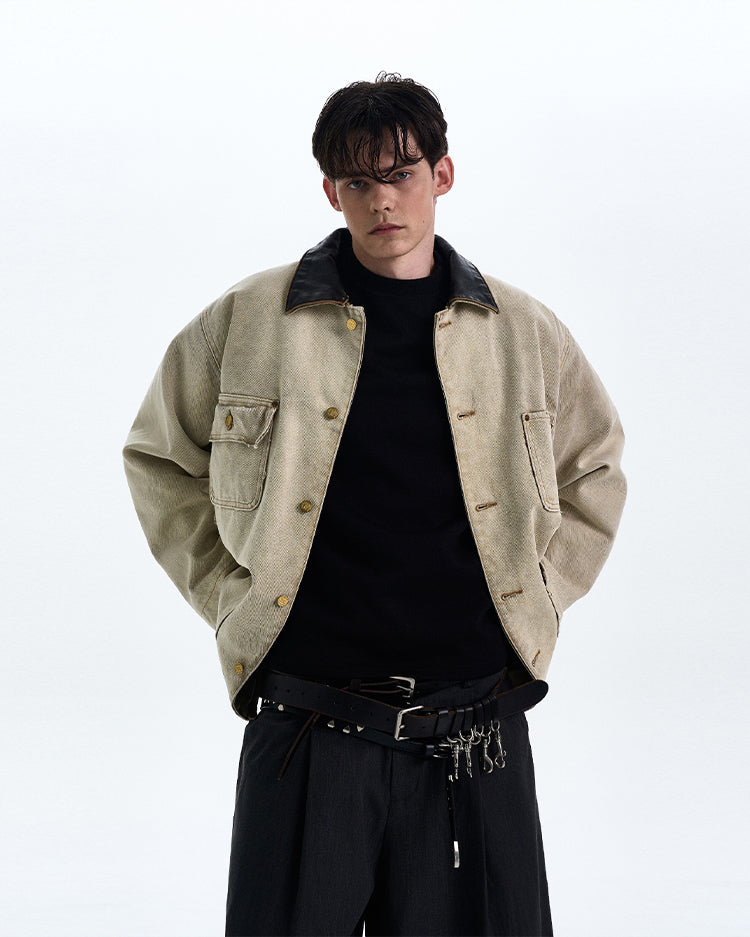 MADWITCH BARN STYLE TURN-DOWN COLLAR JACKET #CW1136