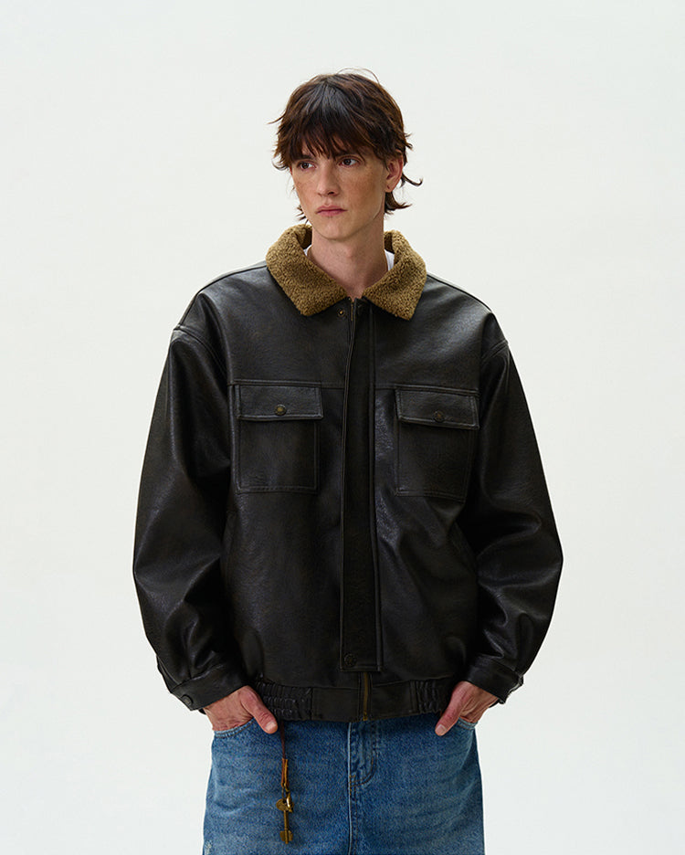 MADWITCH THICKENED PU LEATHER JACKET #G1060