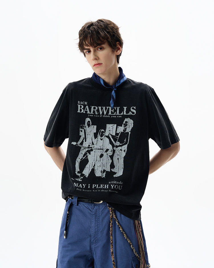 MADWITCH ROCK RETRO TEE #BW25701