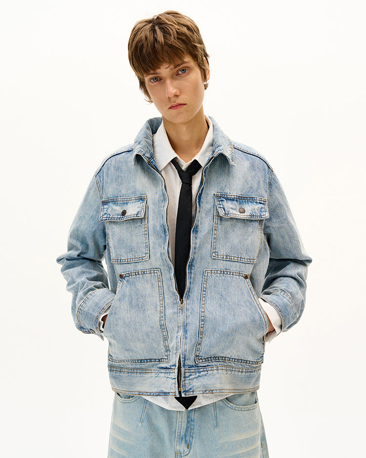 MADWITCH UNISEX VINTAGE WASHED DENIM JACKET #G6863