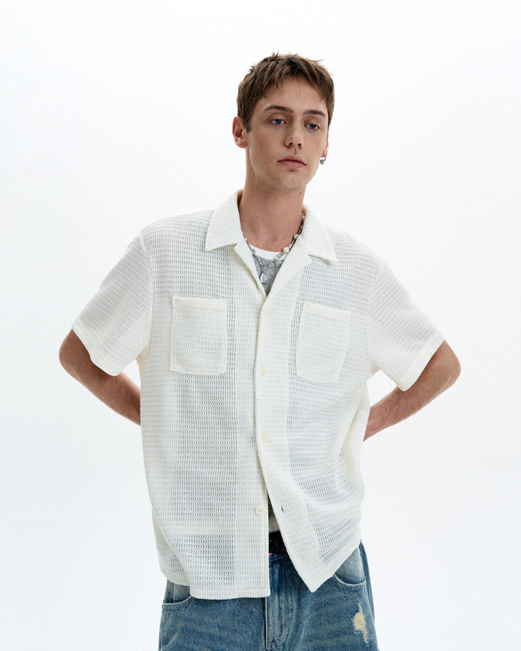 MADWIT LACE OPENWORK SHIRT #27339
