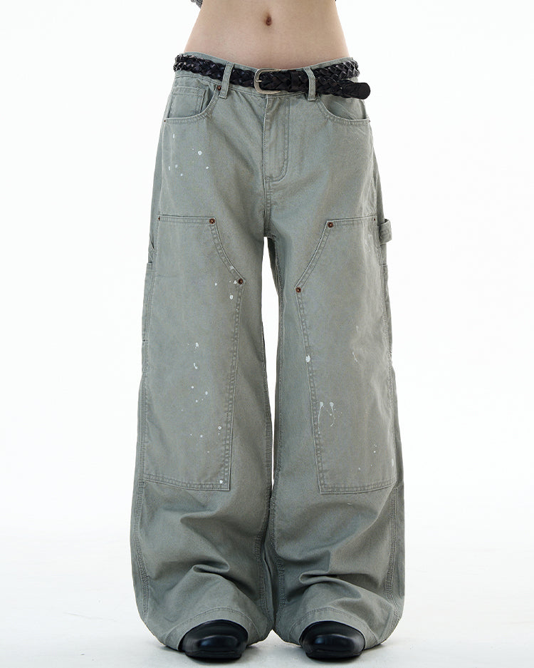 MADWITCH UNISEX PAINT SPLATTER CARGO PANTS #Z031