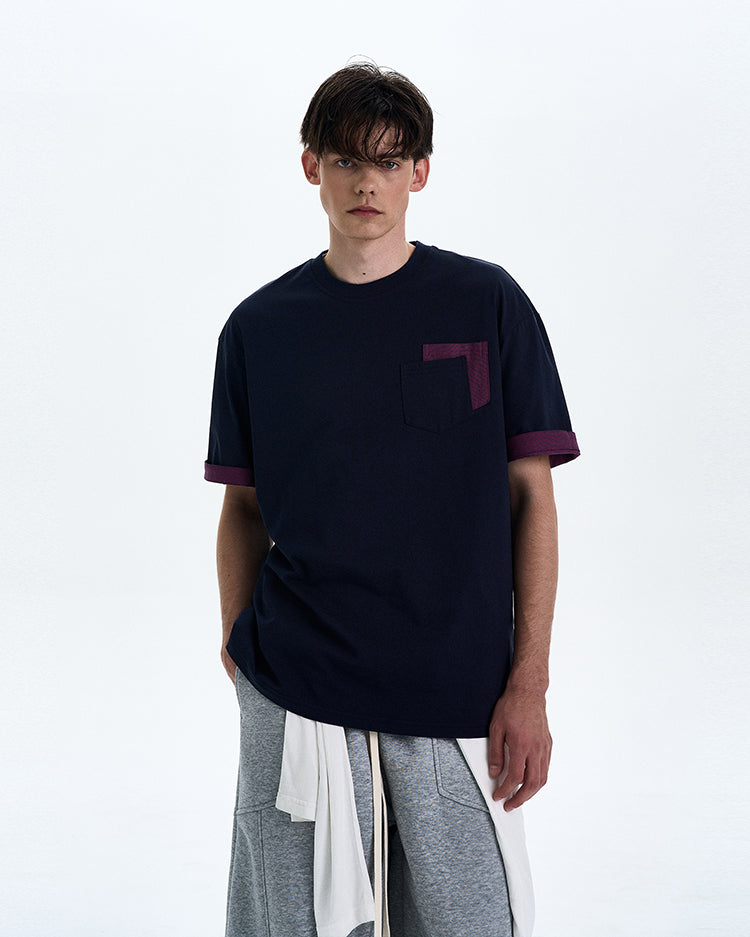 MADWITCH CONTRAST COLOR CREWNECK TEE #C205C25