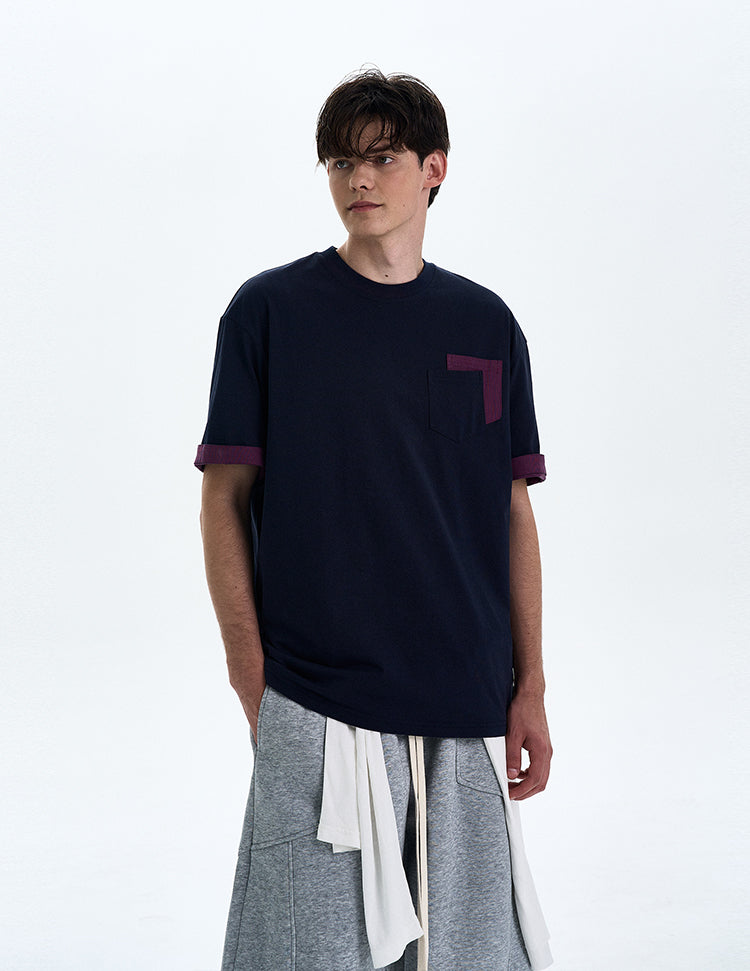 MADWITCH CONTRAST COLOR CREWNECK TEE #C205C25