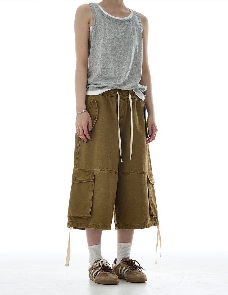 MADWITCH RELAXED FIT UTILITY CARGO SHORTS #A600
