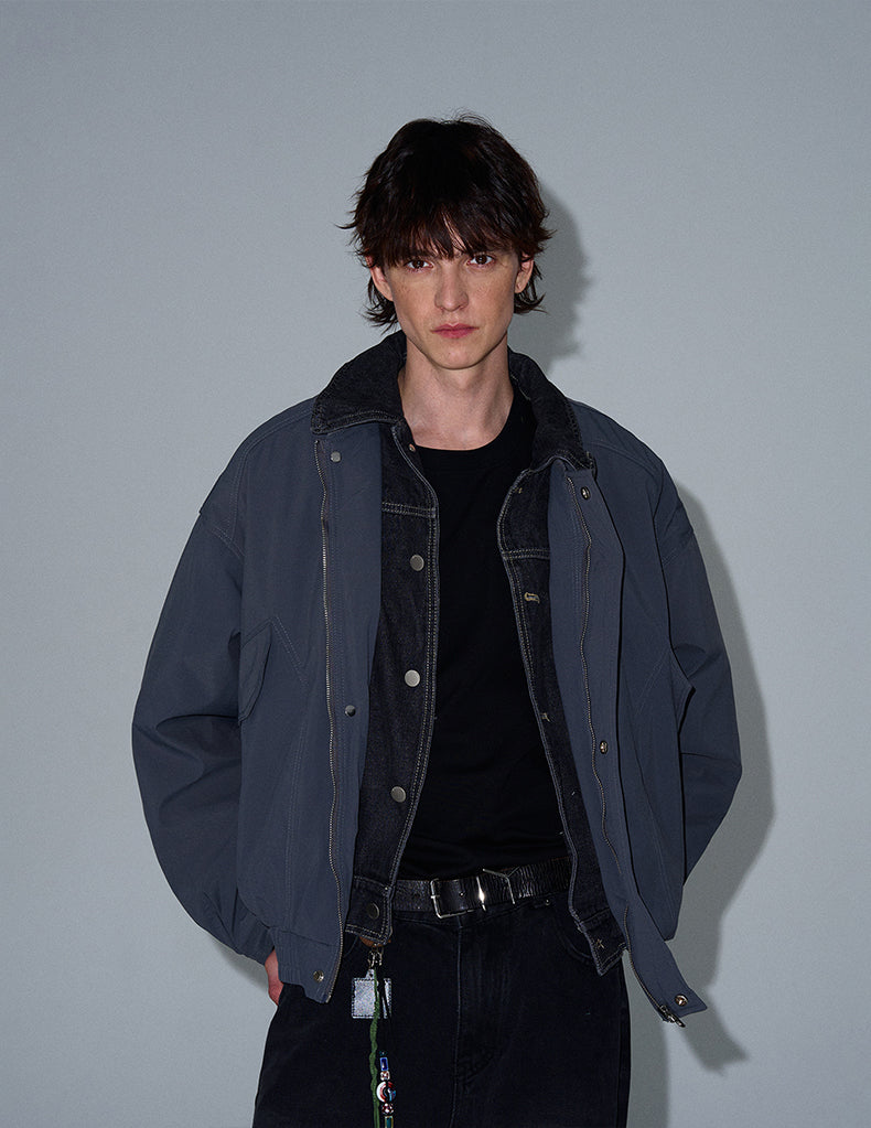MADWITCH PATCHWORK LOOSE DOWN JACKET #18985