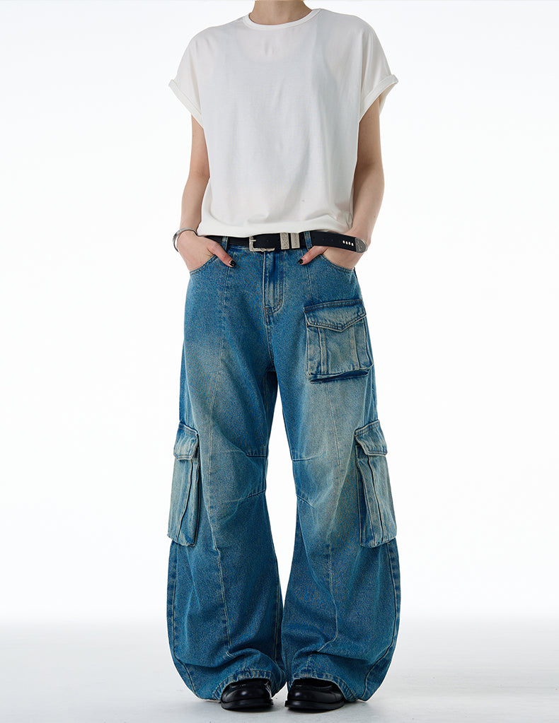 MADWITCH WASHED UTILITY JEANS #CK9617