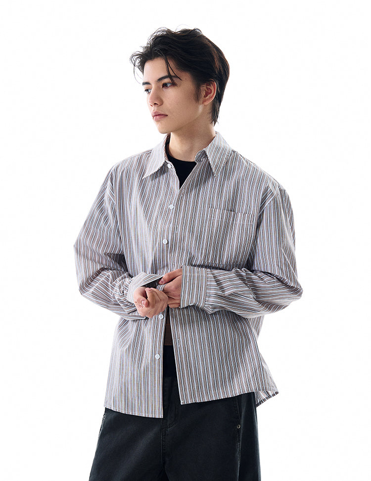 MADWITCH STRIPED LONG SHIRT #RC158