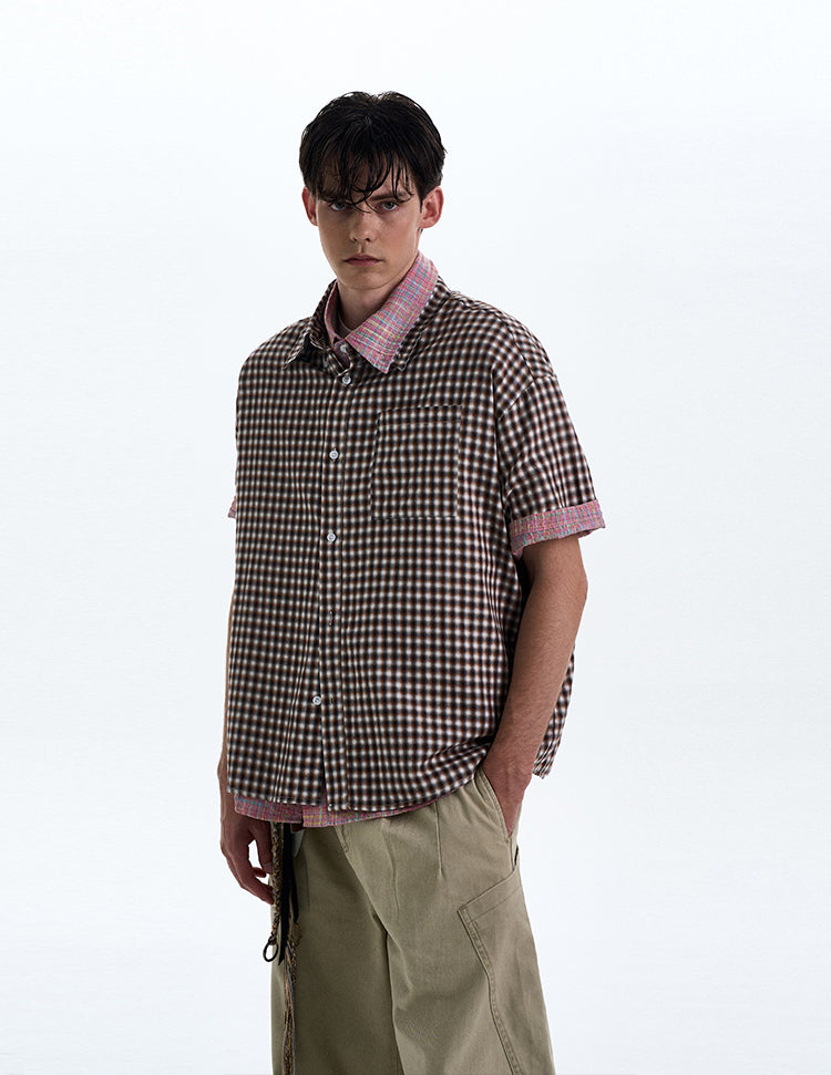 MADWITCH POLKA DOT CHECKERED SHIRT #CR222