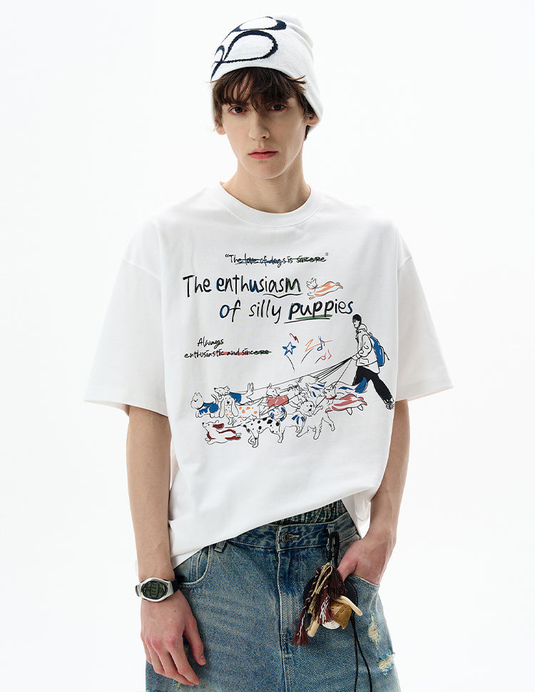 MADWITCH FUN PRINT CREWNECK TEE #880320